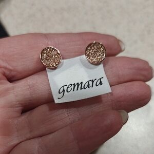 Gold Textured Stud Earrings